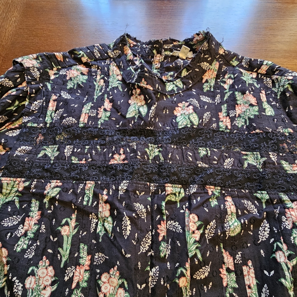 Pilcro Long-Sleeve Mock-Neck Swing Mini Dress Anthropologie 1X - Picture 9 of 16